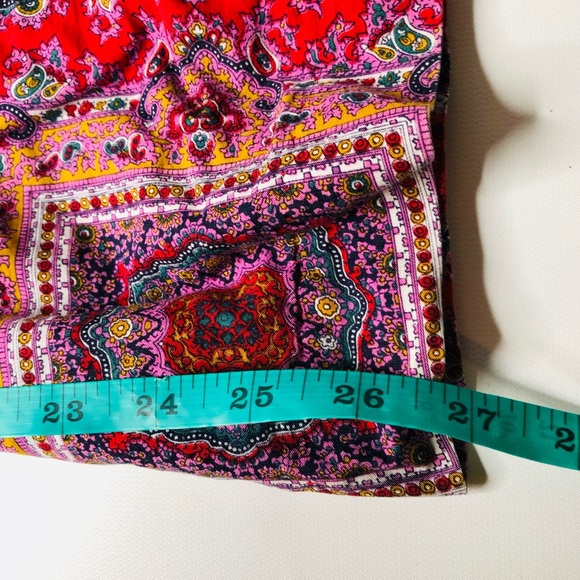 VTG 70s Handmade & OOAK Women’s Wide Leg Super Flare Culottes Pants Red Paisley - Picture 9 of 15